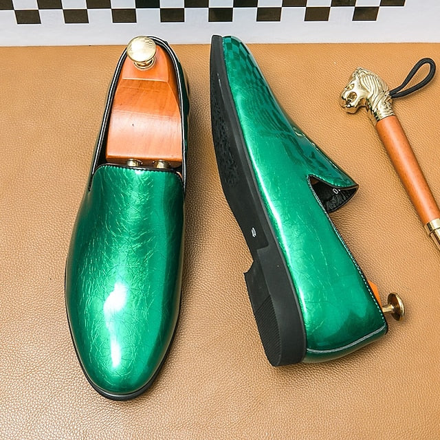 Slip-On Metallic Shiny – Men's Loafers Gold Fashionable