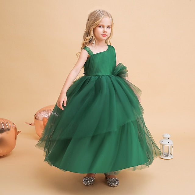 Sleeveless Party Color Solid Girls' Dress Formal Kids