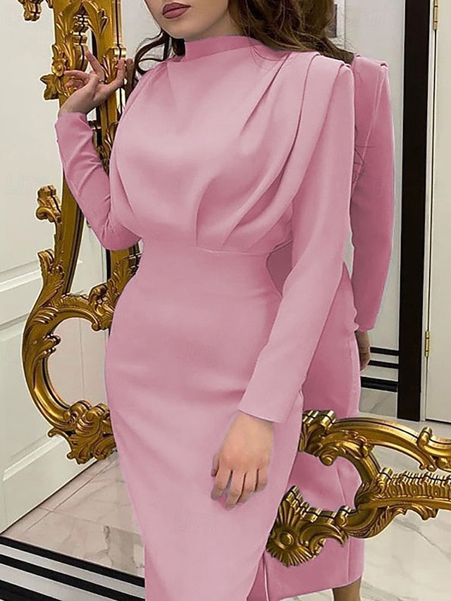 Women's Midi Dress Black Dress Elegant Fashion Modern Daily