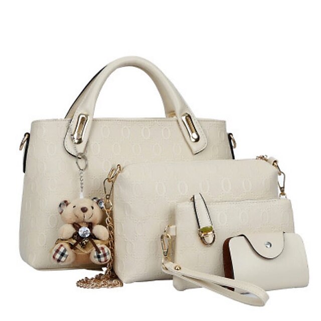 Purse Women's Leather Set Bag Pieces 4 PU