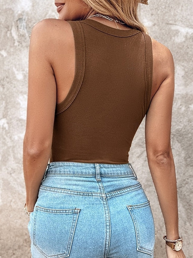Women's Camisole Tank Top Solid Color Daily Casual