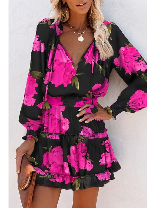 Women's Mini Dress Print Dress Fashion Daily Holiday Going