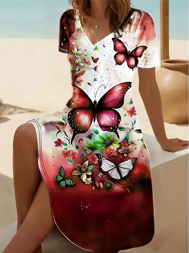 Women's Mini Dress T Shirt Dress Tee Dress A Line Dress