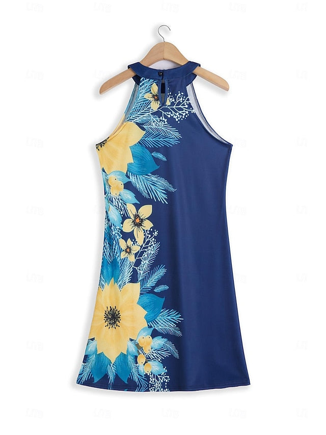 Women's Summer Dress Halter Neck Dress Print Dress Active