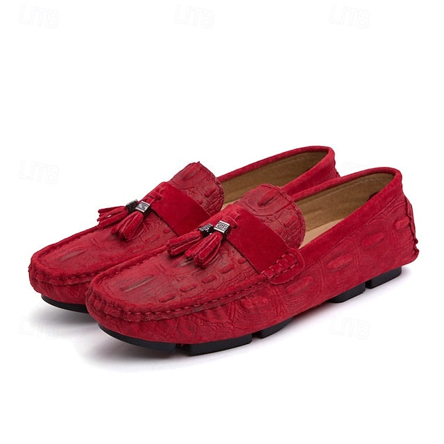 Men's Loafers Tassel with Suede Faux and Detail Brown