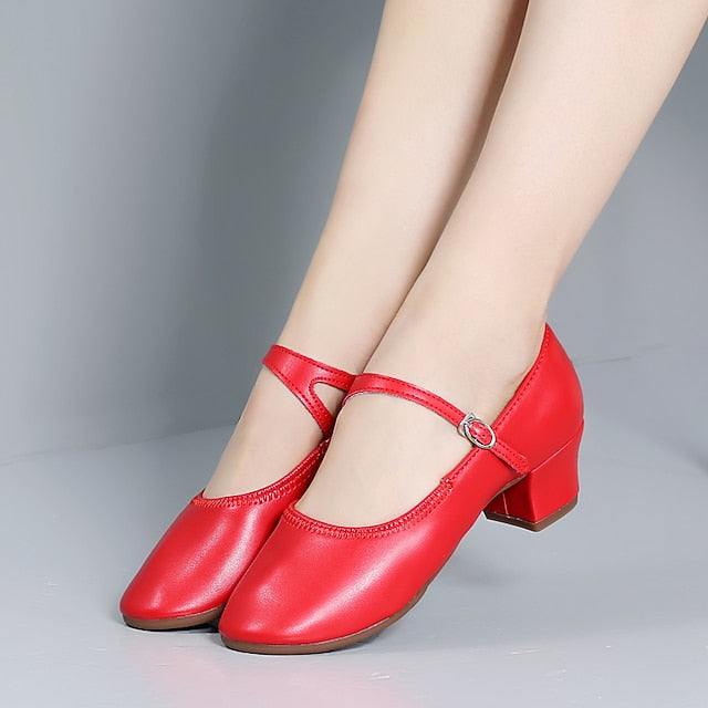 Gold Heel Dance Jane with Buckle Low Shoes Mary Women's