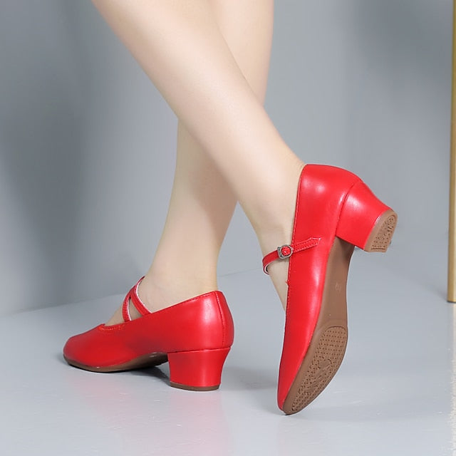 Gold Heel Dance Jane with Buckle Low Shoes Mary Women's