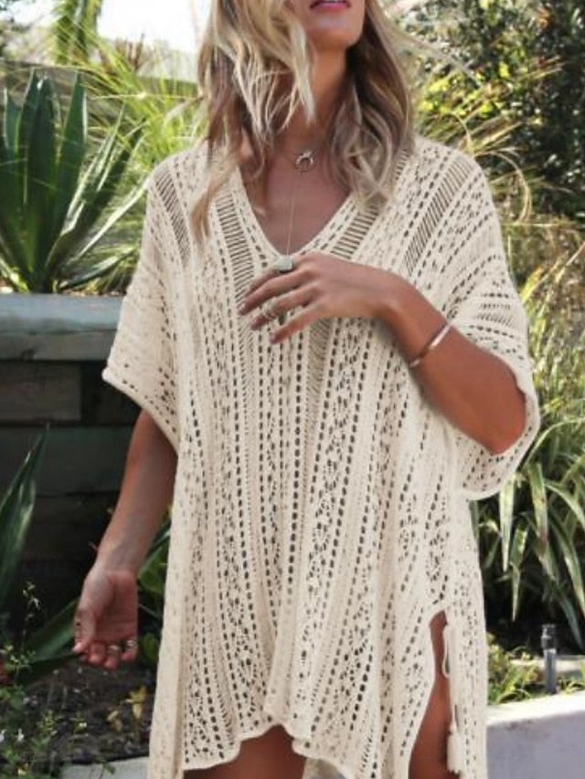 Women's Swimwear Cover Up Swim Dress Swimsuit Cut Out
