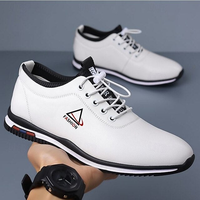Sneakers White Lace-Up Men's Sports – and Black Trendy