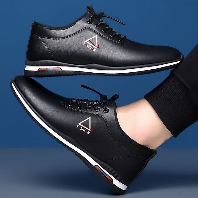 Sneakers White Lace-Up Men's Sports – and Black Trendy