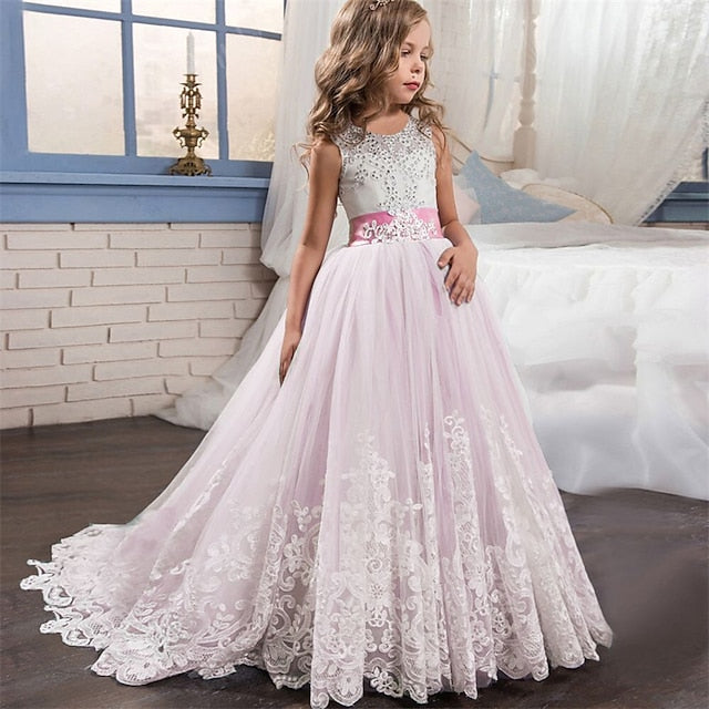 Dress Kids Girl Girls' Flower Sleeveless Wedding