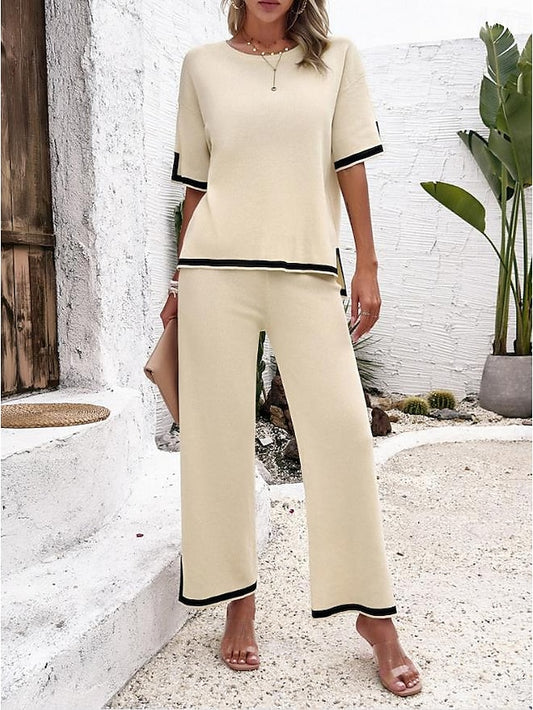 Women's EU / US Size2 Pieces SetsT Shirt Wide Leg Pants