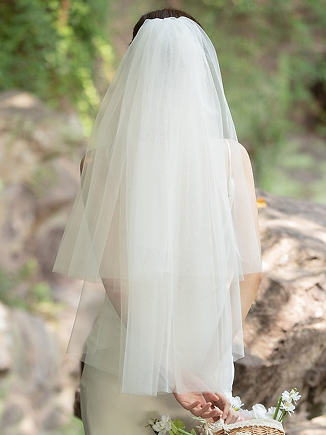 Two-Layer – Bridal Tulle Elegant Classic Soft with Veil