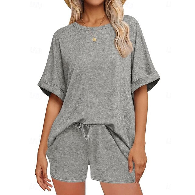 Women's Shorts Sets Bolero Top Short Sleeve Round Neck