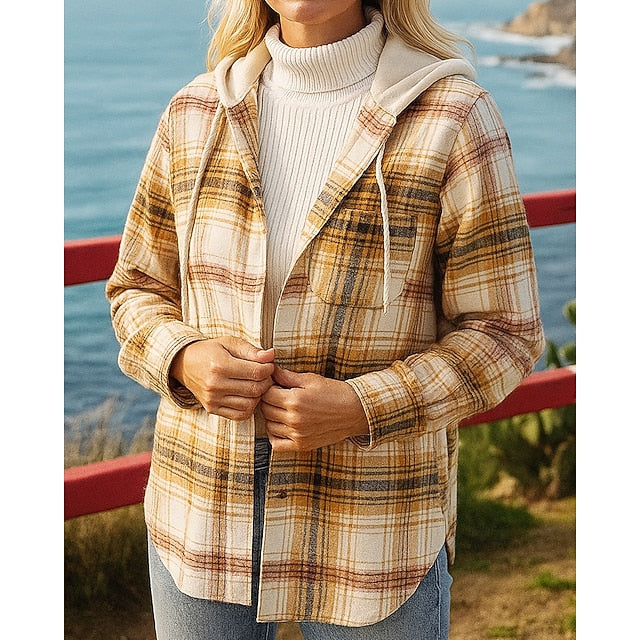Women's Fall Outfits Shirts Jacket Coats Hooded Long Sleeve