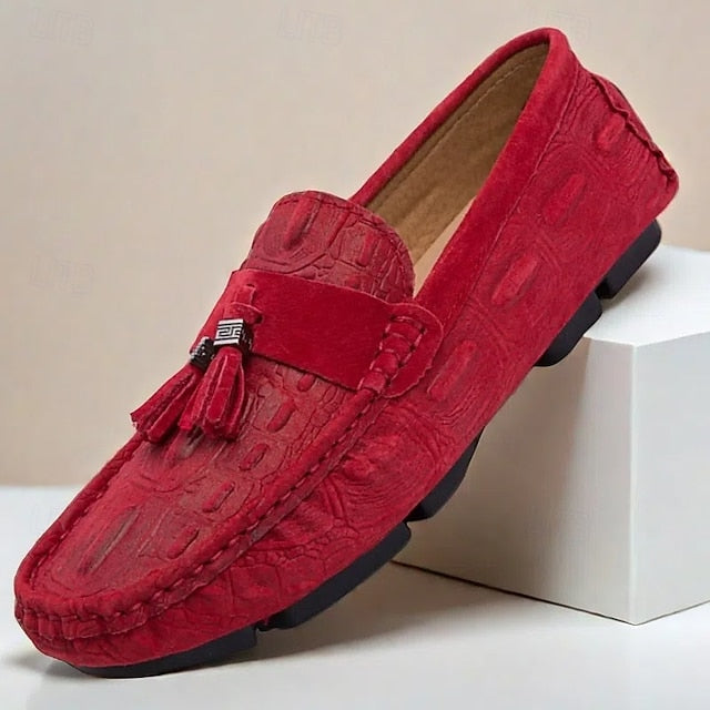 Men's Loafers Tassel with Suede Faux and Detail Brown