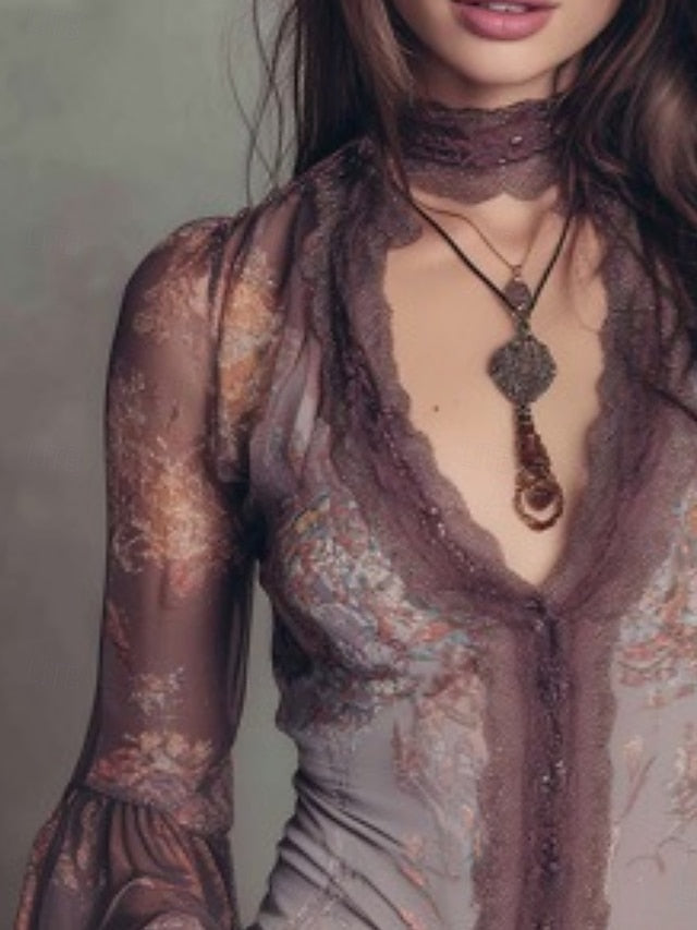Women's Shirt Blouse Lace Tops Lace Flower Stylish Classic