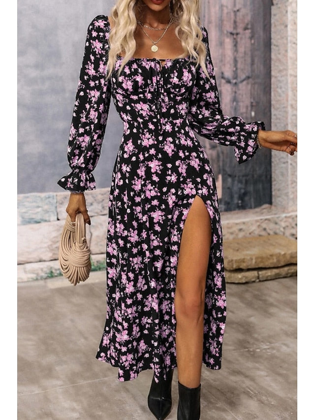 Women's Midi Dress Graduation Dress Floral Dress Fashion
