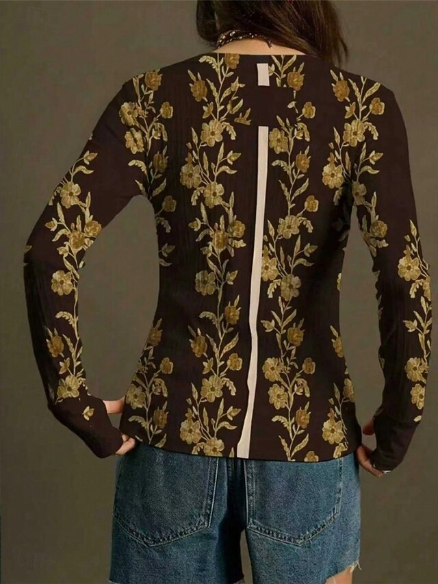 Women's Blouse Print Floral Vintage Stylish Casual Long