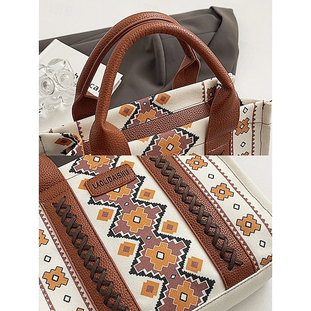 Tote Boho Ethnic Vintage-Inspired Women's Bag – Print