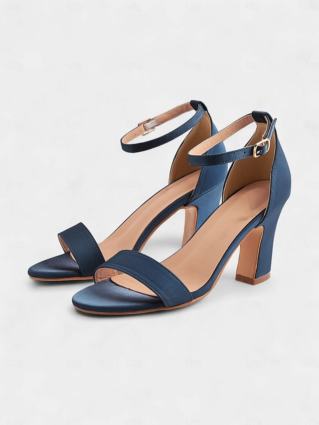 Toe High Ankle Blue - Heel Open Sandals Strap Women's Light