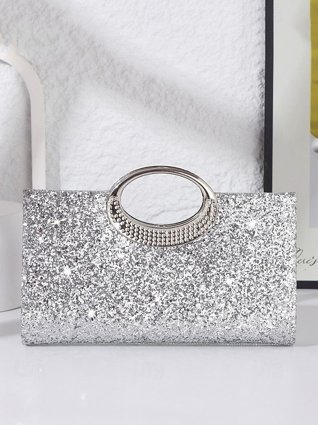 with Silver Women's Evening Clutch Bag Glitter Gold