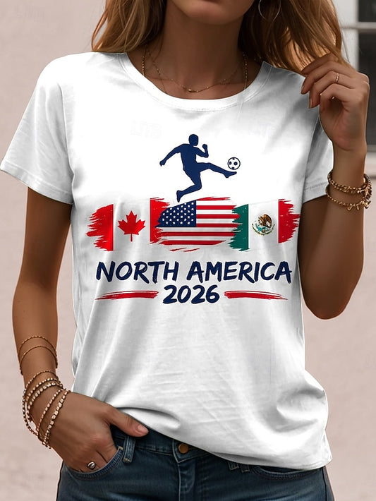 Soccer Women's T Shirt Print Graphic Stylish Classic Casual