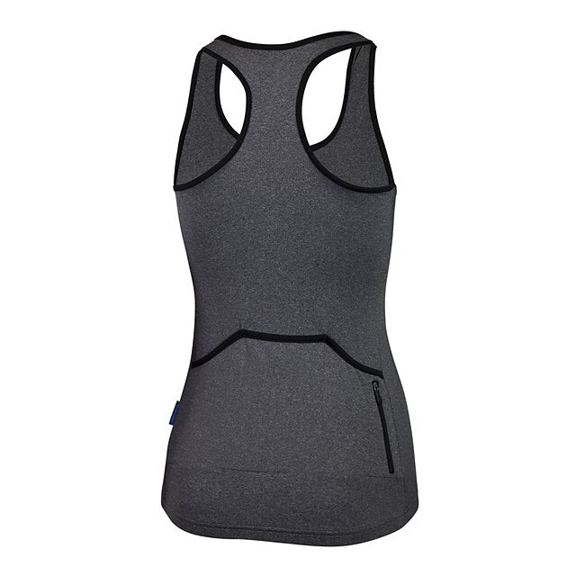 Women's Cycling Vest Solid Color Short Sleeve Bike Top with