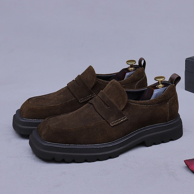 Leather Suede -Classic Business Loafers Men's Cowhide