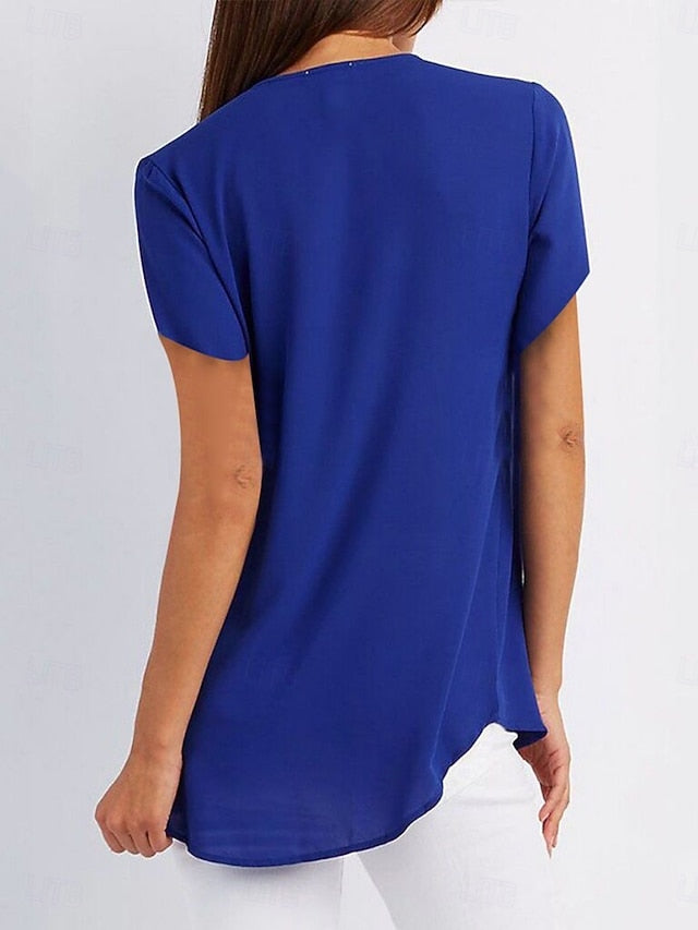 Women's T Shirt Solid Color Plain Fashion Modern Casual