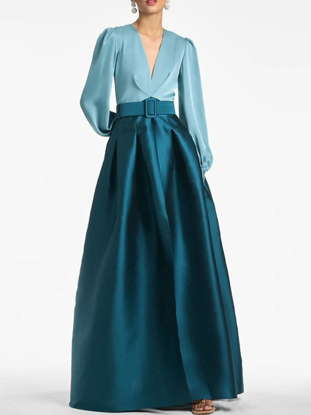 Evening Dress Floor A-Line High Gown Formal Split Wedding Guest