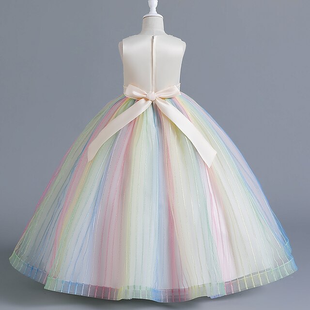 Dress Girl Flower Girls' Party Floral Sleeveless Kids