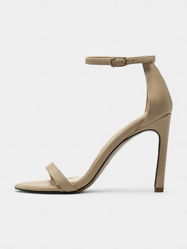 Open-Toe Sandals Ankle Strap for Stiletto Women - Black Elegant