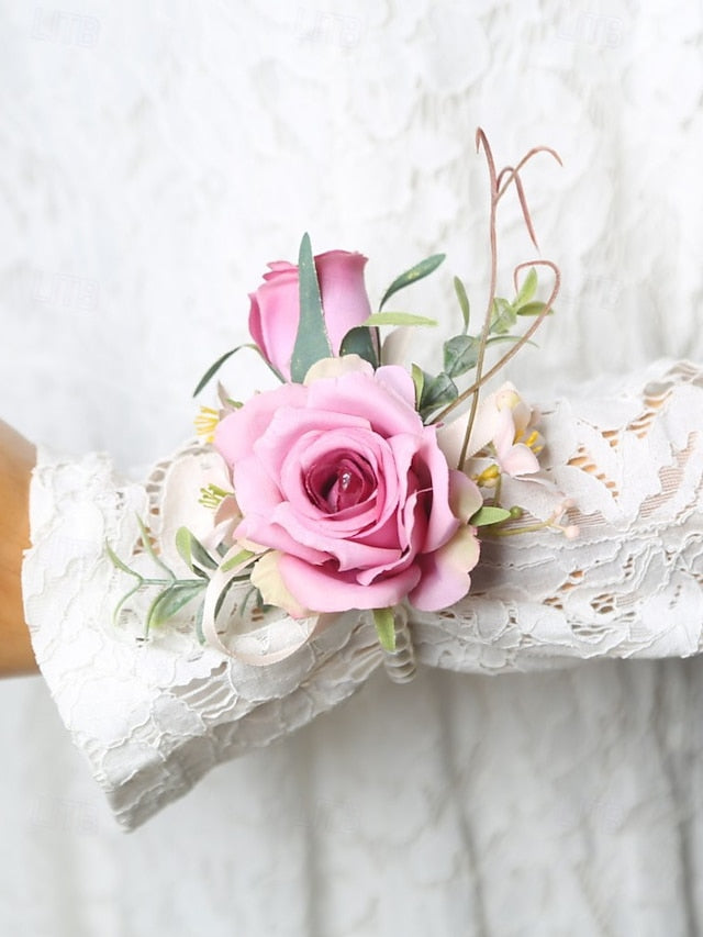 – Corsage Elegant and Wedding Boutonniere Artificial Wrist