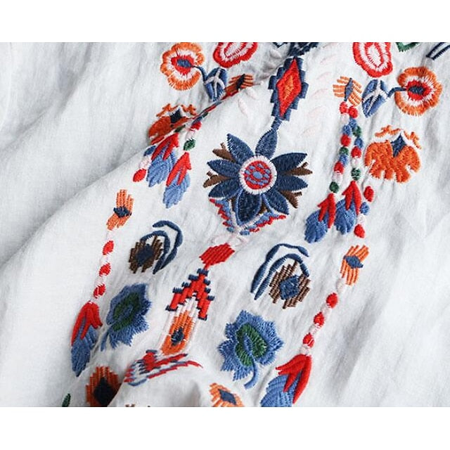 Women's Shirt Blouse Tribal Basic Short Sleeve Crew Neck