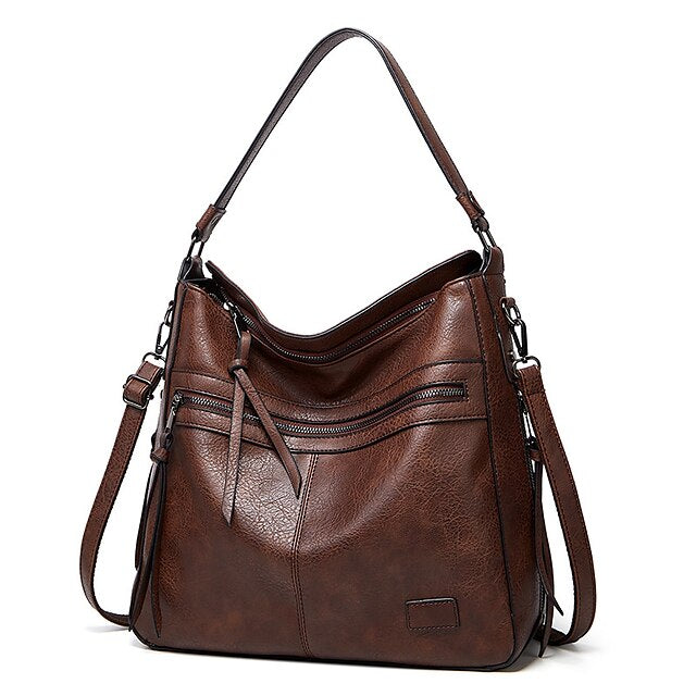 Leather Tote Bag Hobo PU Crossbody Women's Shoulder