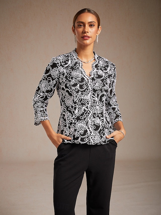 Women's Dressy Tops Twinset Sequins Rhinestone Animal