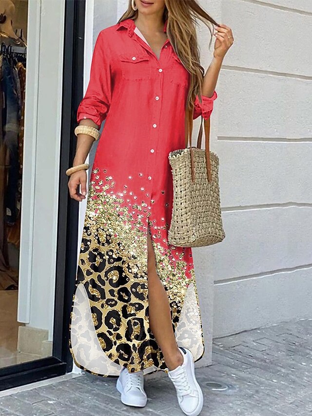 Women's Long Dress Maxi Dress Shirt Dress Casual Dress