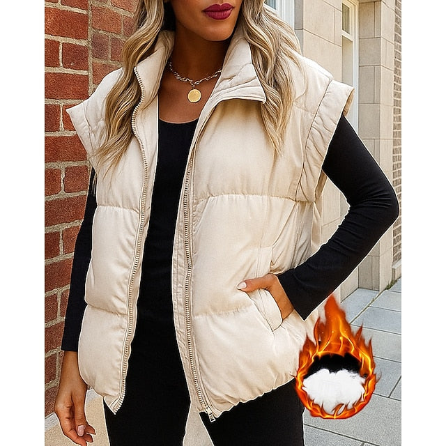 Women's Winter Coat Fleece Vest Winter Vest Lounge Top with