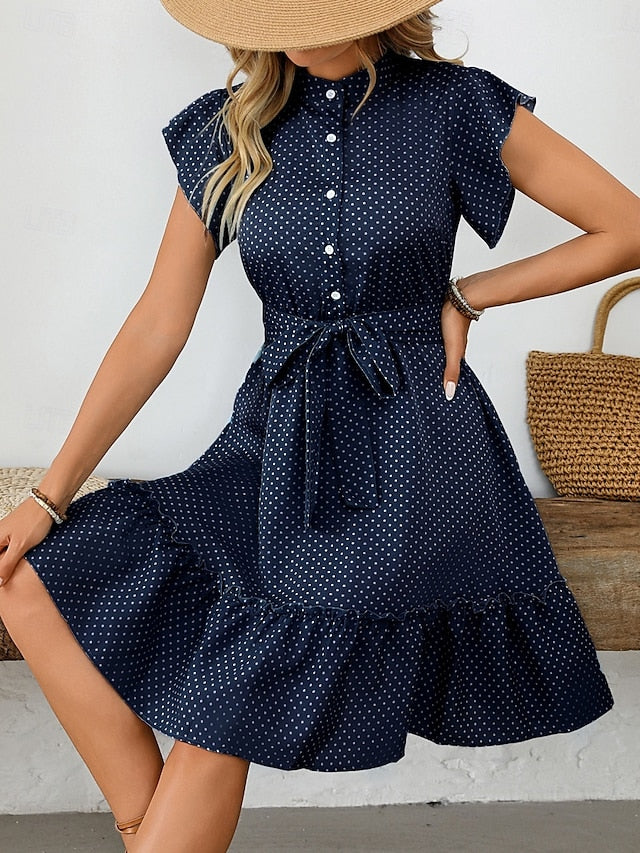Women's Mini Dress Shirt Dress Casual Dress A Line Dress