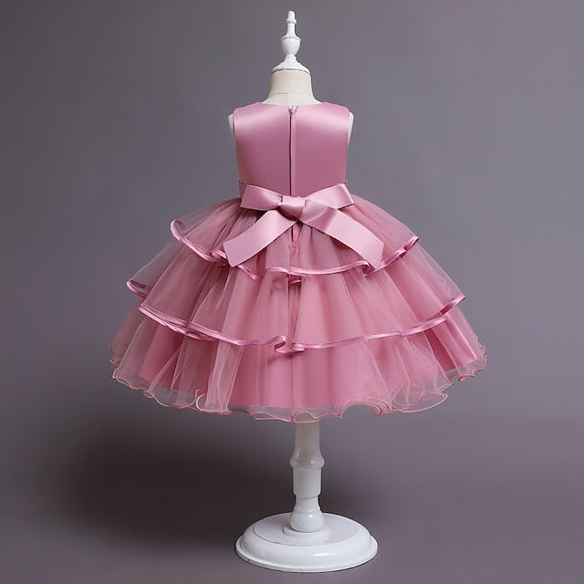 Kids Sleeveless Girls' Flower Dress Girl Sequin