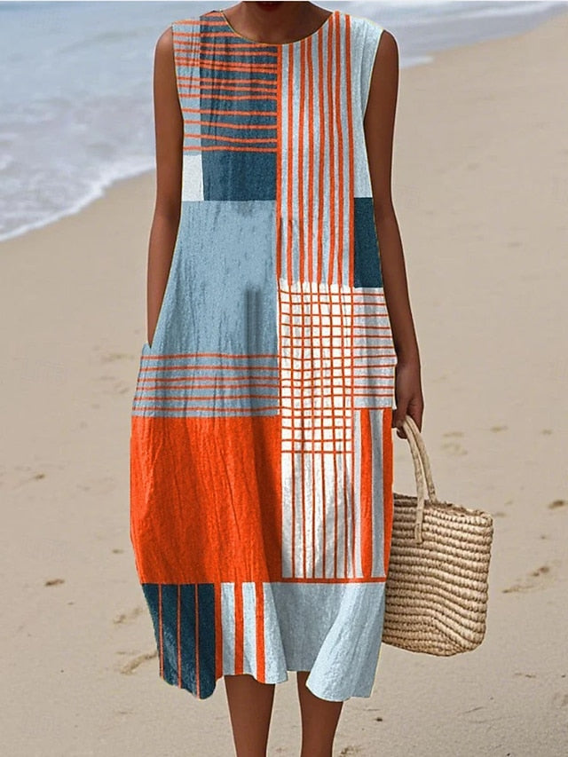 Women's Midi Dress Sundress Shift Dress A Line Dress