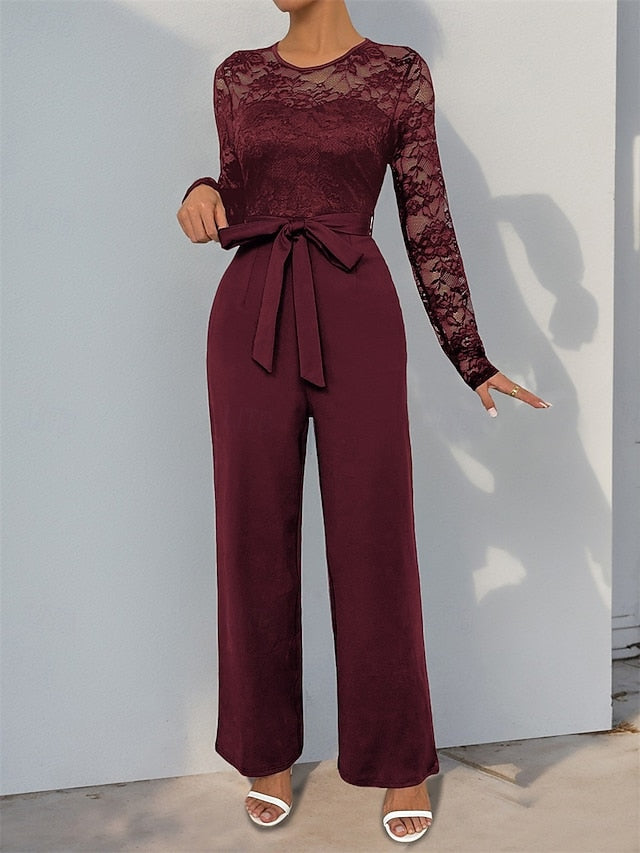 Jumpsuit / Pantsuit Mother of the Bride  Elegant Casual Jewel