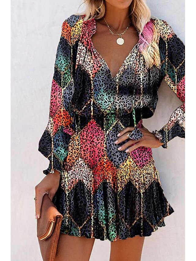 Women's Mini Dress Print Dress Fashion Daily Holiday Going
