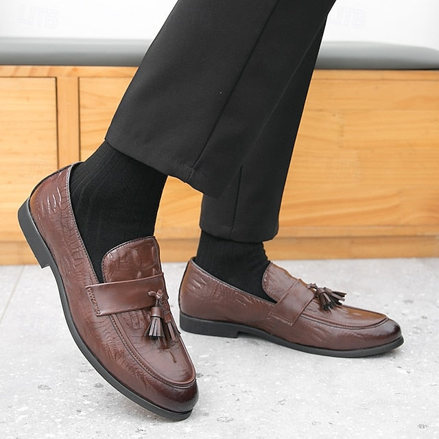 with Green Men's Faux Embossed Loafers Crocodile Leather