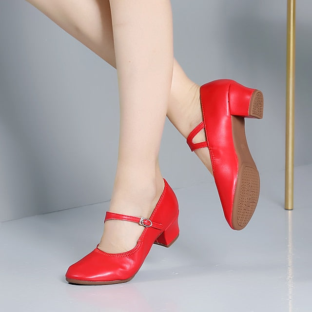 Gold Heel Dance Jane with Buckle Low Shoes Mary Women's