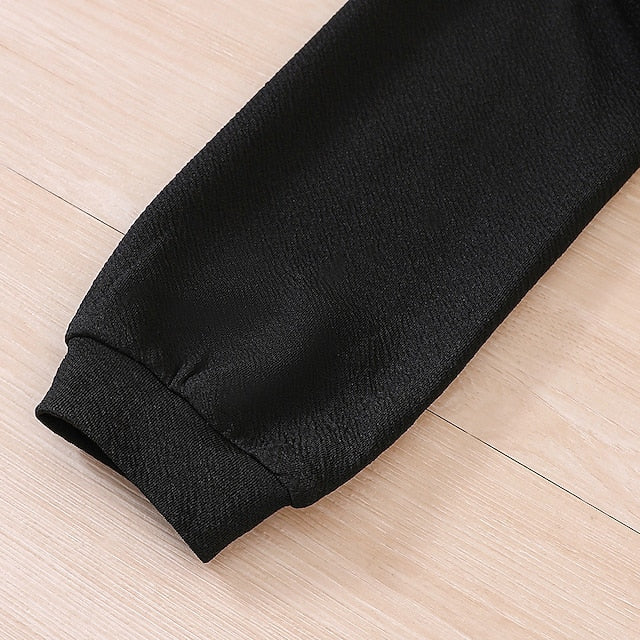 Dress Color Girls' Block Pieces 2 Kids Suits Set Long