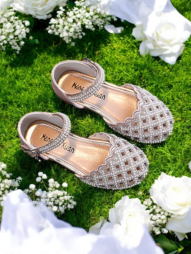 Scalloped – Sparkly Mary Shoes Rhinestone Girls' Jane