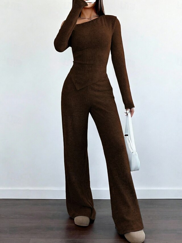 Women's Two Piece Sets Pants Sets Bolero Top Long Sleeve