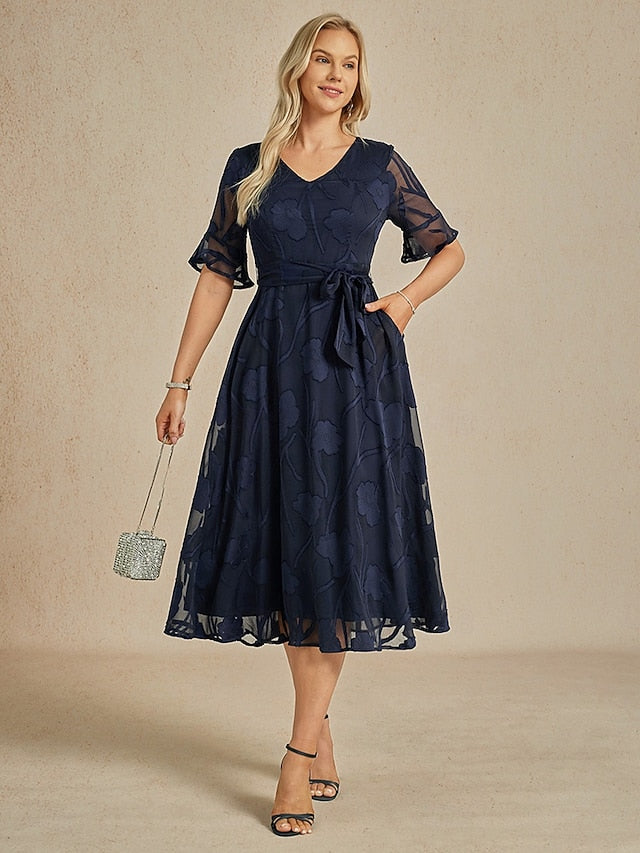 Women's Midi Dress Cocktail Dress Wedding Guest Dress Semi